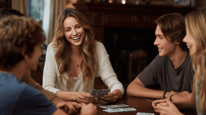 kaartspel spelen met vrienden familie