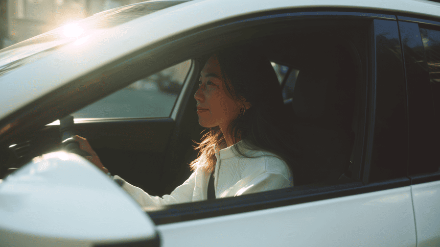 persoon auto leren rijden
